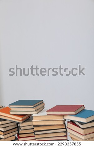 a stack of books on white background learning library teaching science