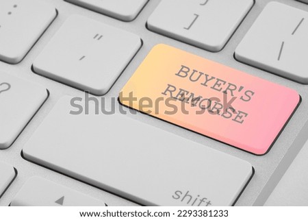 Button with text Buyer's Remorse on computer keyboard, closeup Royalty-Free Stock Photo #2293381233