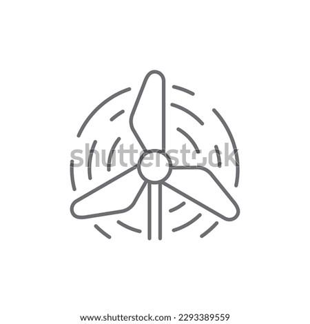 Wind energy related vector linear icon. Alternative energy industry. Electricity generation. Wind turbines. Vector outline illustration Isolated on white background. Editable stroke Royalty-Free Stock Photo #2293389559