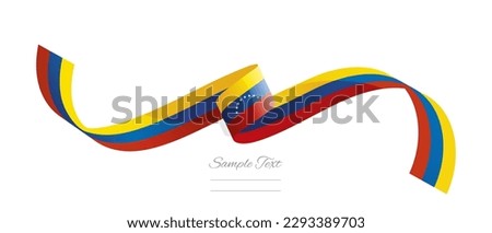 Venezuelan flag ribbon vector illustration. Venezuela flag ribbon on abstract isolated on white color background Royalty-Free Stock Photo #2293389703
