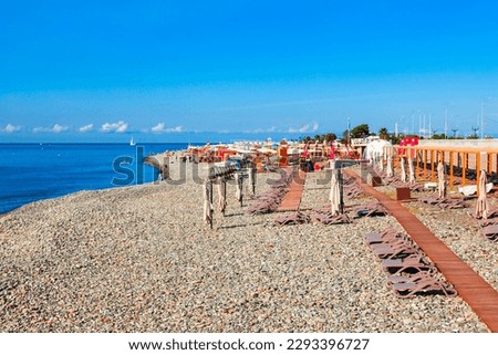 Imeretinsky beach in Sochi resort city in Krasnodar Krai, Russia Royalty-Free Stock Photo #2293396727
