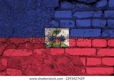 The national and official state flag of Haiti Royalty-Free Stock Photo #2293427429
