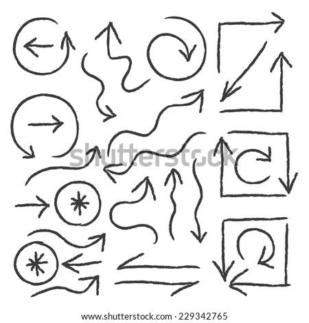 VECTOR Hand Drawn arrows for info graphic design, business template, marketing, creative templates and graphics vector