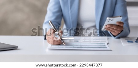 Businessman working with computer Document Management System the sign of the top service Quality assurance, Guarantee, Standards, ISO certification, and standardization concept.	