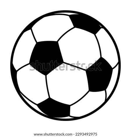 football ball - black and white vector silhouette symbol illustration of soccer ball, isolated on white background