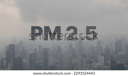 The capital city of Thailand is full of PM2.5 dust. Royalty-Free Stock Photo #2293524443