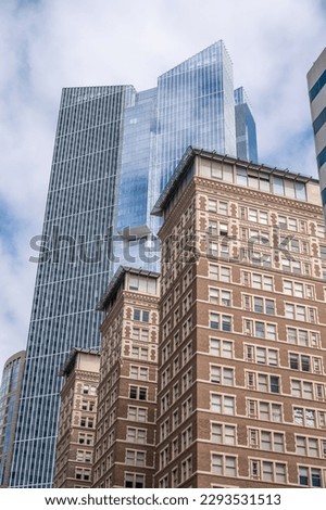 Historic and modern architecture in Houston, Texas.