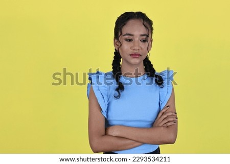 Sad Indian Girl - Depressed, Unhappy, Remorseful - Brown Girl - Young Girl from India Feeling low Royalty-Free Stock Photo #2293534211