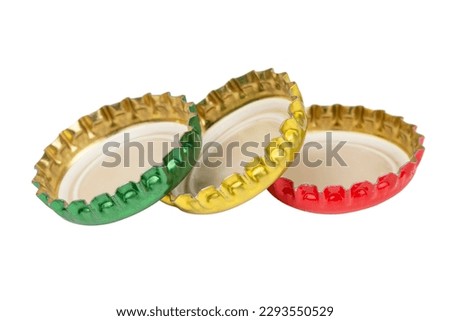 Bottle metal cap for beer or soda isolated on the white background Royalty-Free Stock Photo #2293550529