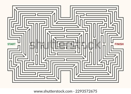 Labyrinth (brain teaser) vector graphic. Original design maze (maze) fun game illustration. Royalty-Free Stock Photo #2293572675