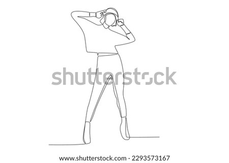 A woman's fashion show with trendy clothes. Fashion show one-line drawing
