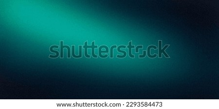 Dark color gradient background, green blue lights on grainy black backdrop, noise texture effect, webpage header design. Royalty-Free Stock Photo #2293584473