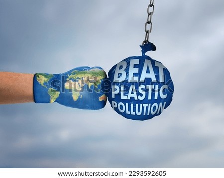 #BeatPlasticPollution, World Environment day concept 2023. World fight against plastic pollution. Royalty-Free Stock Photo #2293592605