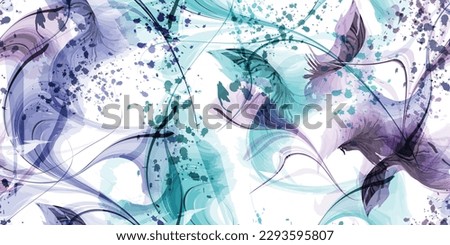 Floral patterns vector type. Hand Drawn watercolor designs with leaf and flower shapes in summer concepts for fashion style, fabric, textile, and prints. Seamless background Royalty-Free Stock Photo #2293595807