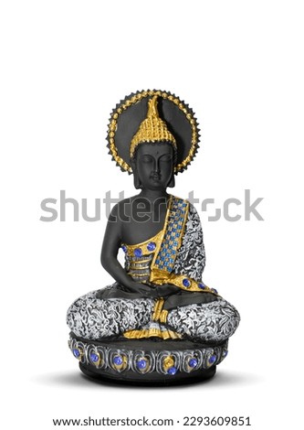 Buddha Purnima, Buddha statue meditation, white background Royalty-Free Stock Photo #2293609851
