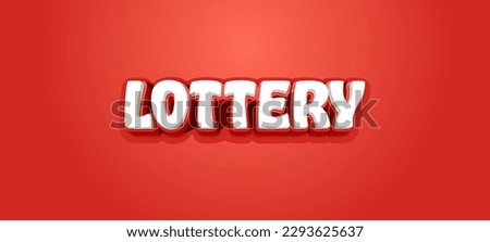 LOTTERY - Vector typography with 3d effect on red background