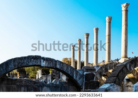 Smyrna agora. With the new works, the ruins of the ancient city began to appear. Agora is located in the center of Izmir. Izmir Turkey Royalty-Free Stock Photo #2293633641