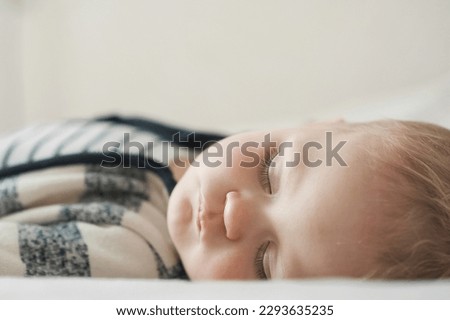 Toddler boy sleeping close-up. bedtime. Selective focus..