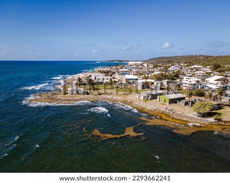 aerial view of san andres island in Colombia, sea of ​​seven colors Royalty-Free Stock Photo #2293662241