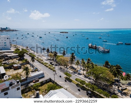 aerial view of san andres island in Colombia, sea of ​​seven colors Royalty-Free Stock Photo #2293662259