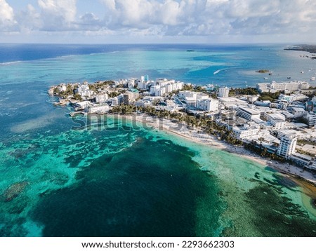 aerial view of san andres island in Colombia, sea of ​​seven colors Royalty-Free Stock Photo #2293662303