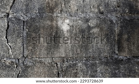 horizontal part of black painted brick wall, Rough brick wall, Texture of old dirty concrete wall for background, Black brick wall texture grunge background with vignetted corners, may use to interior