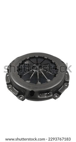 clutch pressure plate for car on isolated white background with space for text or insertion.