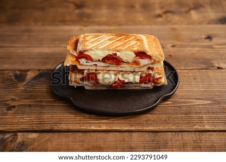 Hot Sandwich with Tomato and Camembert Cheese