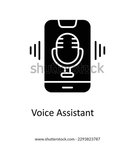 voice assistant  Vector    Solid Icons. Simple stock illustration stock