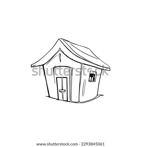 Nice Simple House coloring book, Line art house, Outline house, House coloring page, Line art Home. black and white coloring pages.