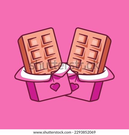 Valentine couple chocolate vector illustration