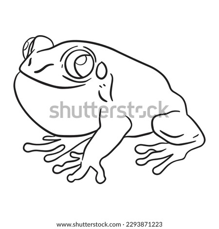 Frog outline art ,good for graphic design resources, posters, banners, templates, prints, coloring books and more.