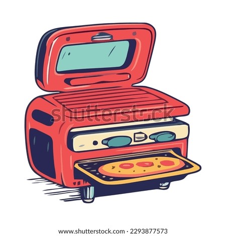 grilled oven equipment retro style isolated