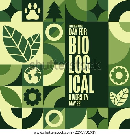International Day for Biological Diversity. May 22. Holiday concept. Template for background, banner, card, poster with text inscription. Vector EPS10 illustration Royalty-Free Stock Photo #2293901919