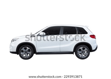 Passenger car isolated on a white background, with clipping path. Full Depth of field. Focus stacking, side view. Royalty-Free Stock Photo #2293913871