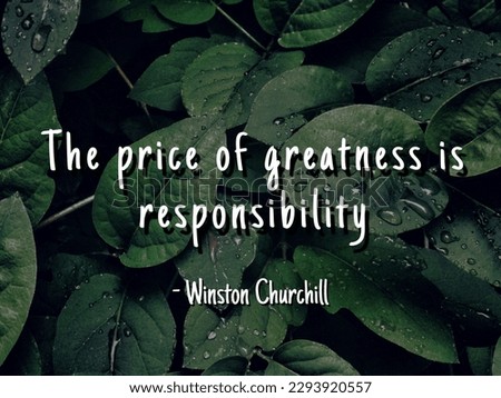 a motivational quote with a sentence The price of greatness is responsibility by winston churchill. For motivational and spirit words or quotes background or wallpaper
