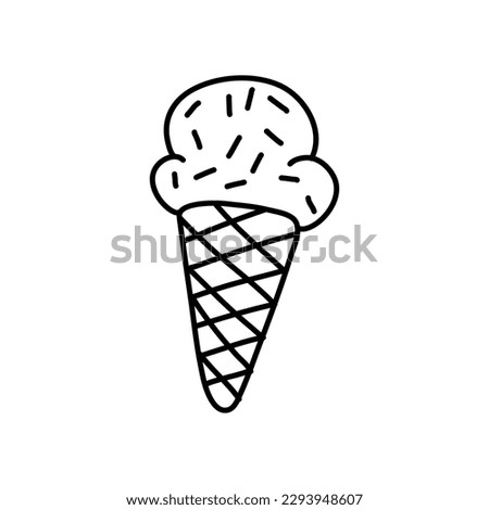  hand drawn ice cream cones and bars