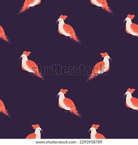 Tropical pattern with parrots and tropical leaves. Vector seamless texture. Trendy Illustration