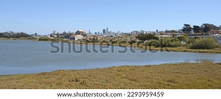 East Beach in background of San Francisco in autumn, California. USA