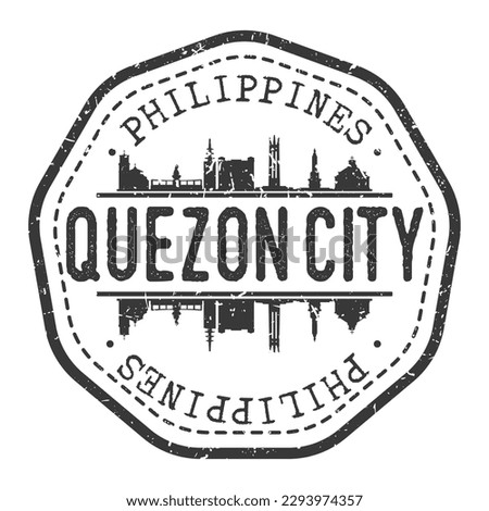 Quezon City, Metro Manila, Philippines Stamp Skyline Postmark. Silhouette Postal Passport. City Round Vector Icon. Vintage Postage Design.