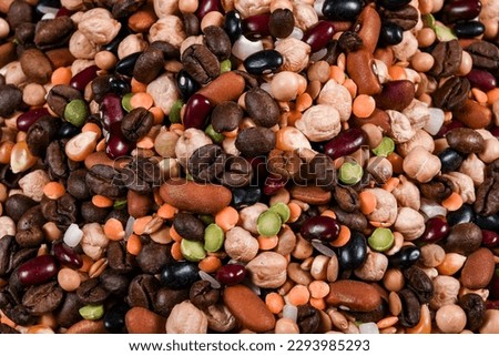 mixed grain and seeds representing healthy eating background