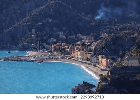 landscape of Monterosso village, Cinque Terre national park, Liguria Italy 