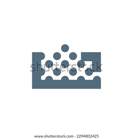 abtraction logo people circles building walls top view logo vector image on white background