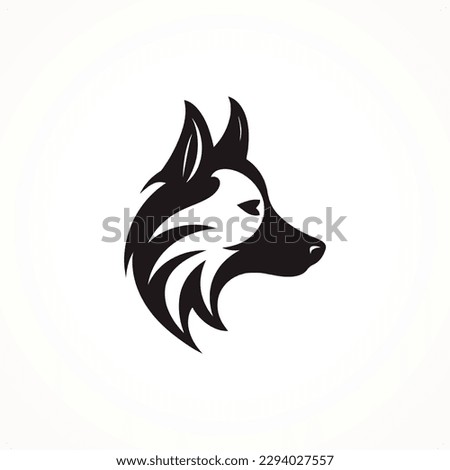 Vector image of a dog head on a white background. Design element.