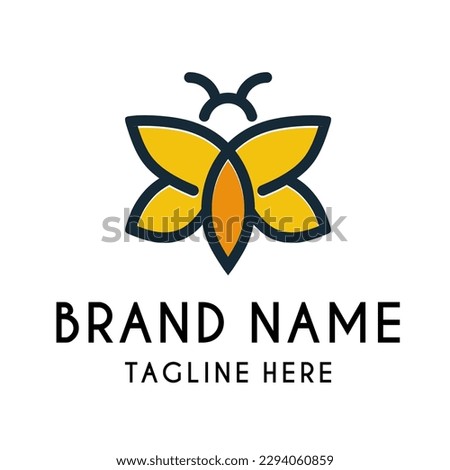 butterfly logo graphic design concept can be used as a logotype or icon.
