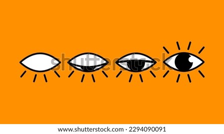 Minimal poster open and closed eye. Esoteric icon, symbol Royalty-Free Stock Photo #2294090091