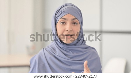 Muslim Woman in Hijab Doing Online Video Chat