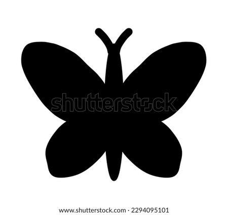 Butterfly drawing black and white monochrome icon vector