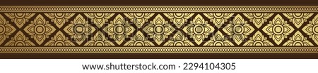 Gold thai art, buddhism temple element and background pattern decoration motifs for pillar pattern, flyers, poster, web, banner, and card concept vector illustration Royalty-Free Stock Photo #2294104305