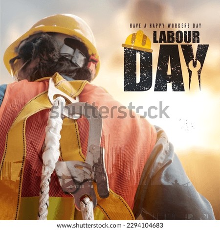 Happy Labour Day Poster On A Blurred Background. Royalty-Free Stock Photo #2294104683